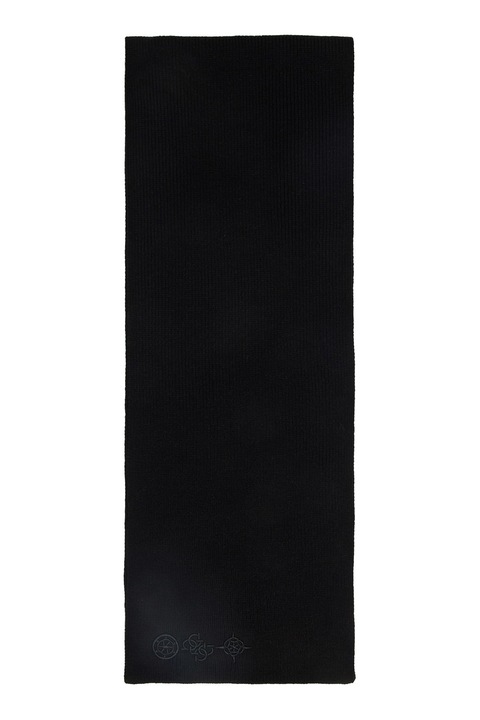 GUESS, Шал с вълна с бродиран монограм, Черен