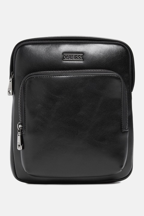 GUESS, Keresztpántos műbőr táska, Fekete
