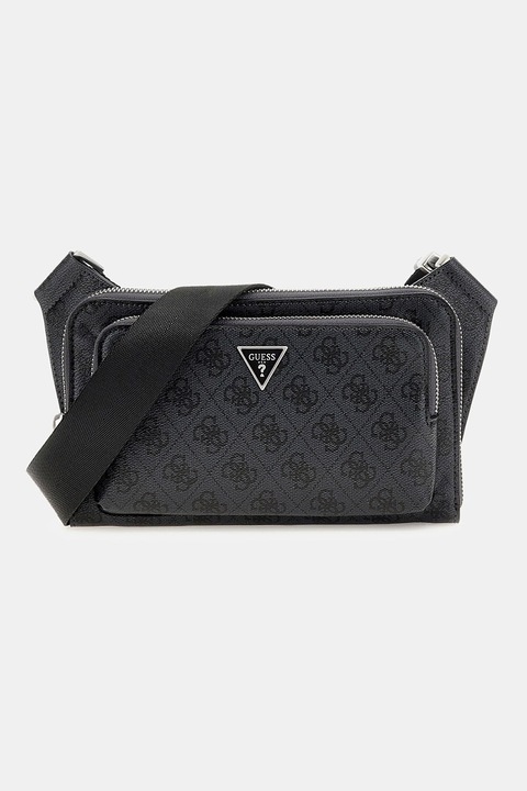 Guess Logós műbőr övtáska, fekete