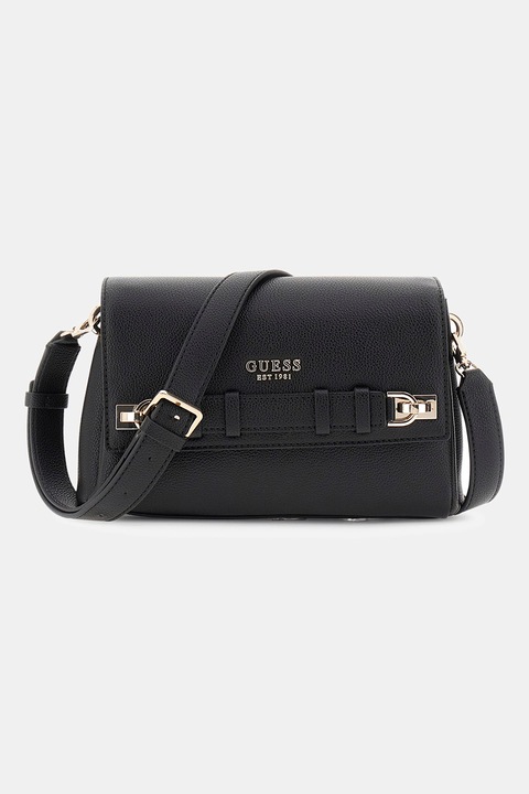 GUESS, Keresztpántos műbőr táska, Fekete