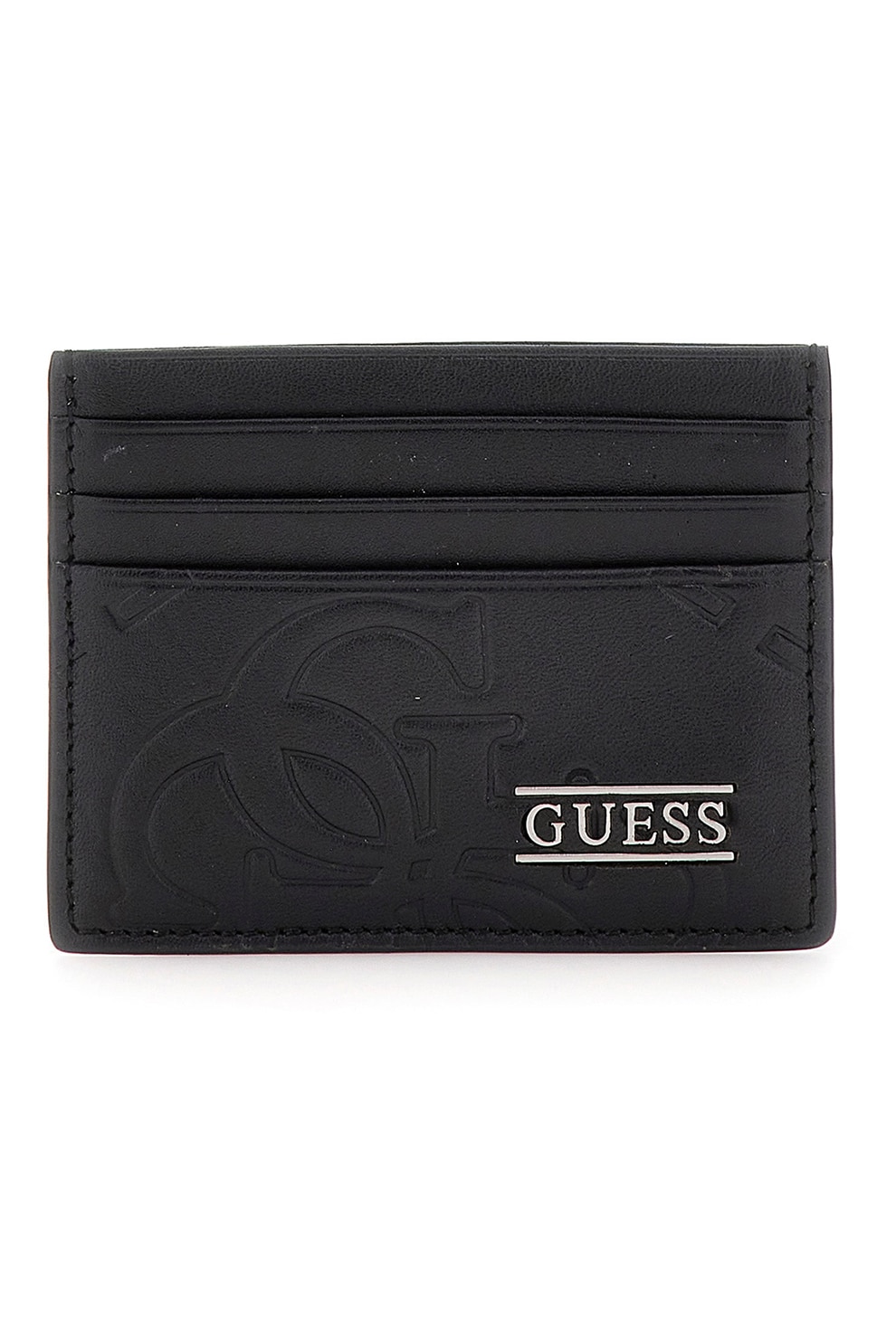 GUESS, Portcart din piele, Negru