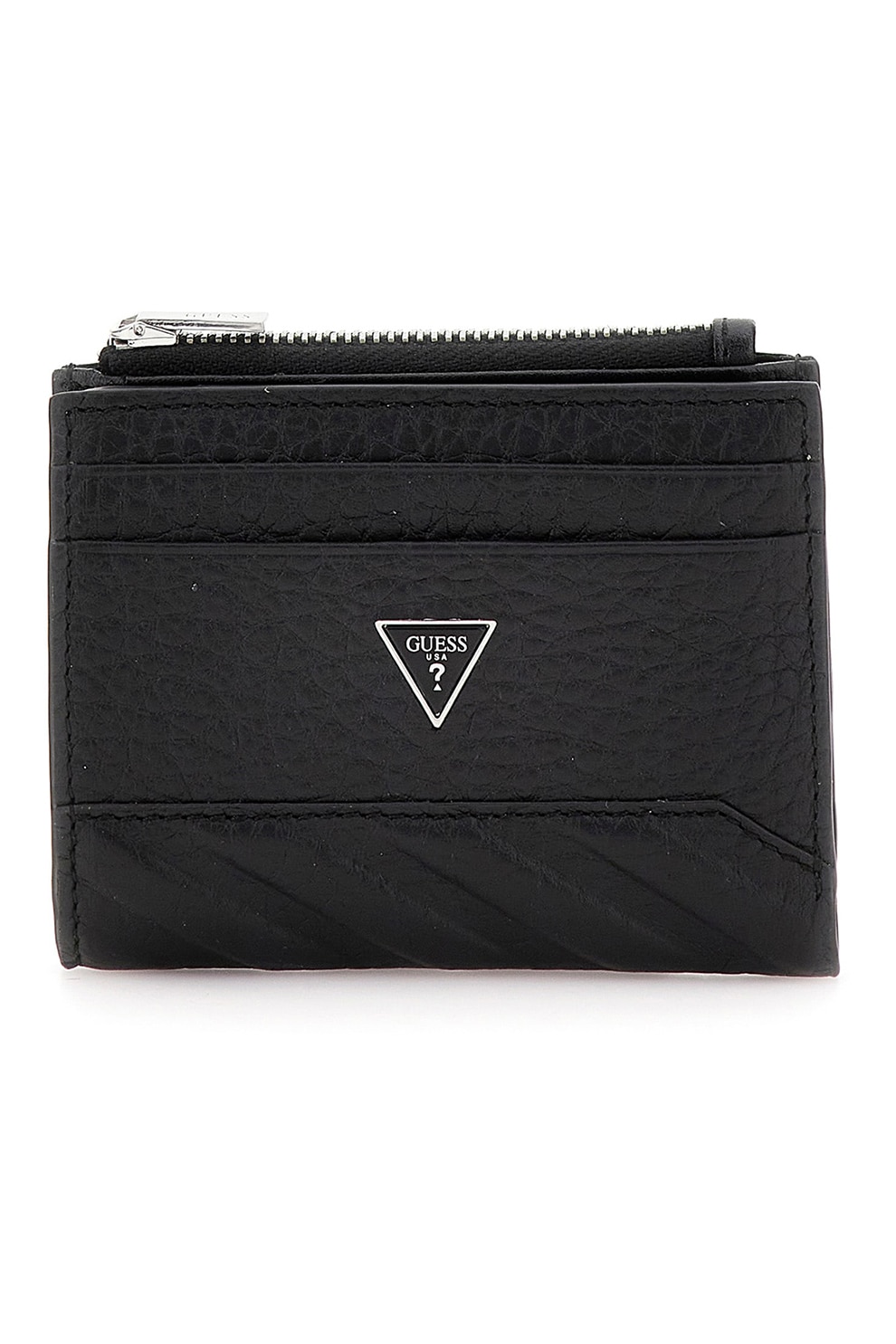 GUESS, Portofel pliabil din piele, Negru