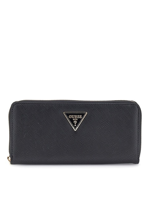 GUESS, Portofel de piele ecologica cu bareta pentru incheietura Laureldwqfwdq, Negru