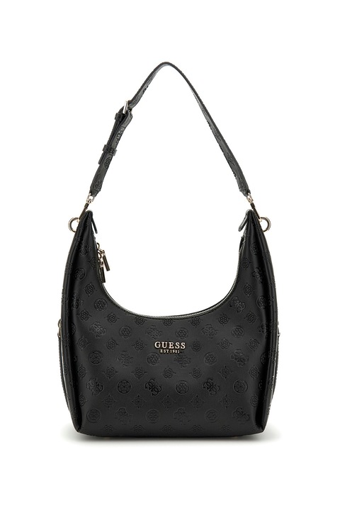GUESS, Logós táska állítható pánttal, Fekete