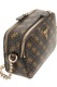 GUESS, Geanta crossbody cu model monograma, Negru, Caramel