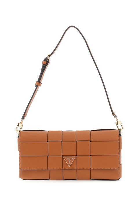 GUESS, Geanta din piele ecologica cu bareta detasabila de umar, Maro scortisoara