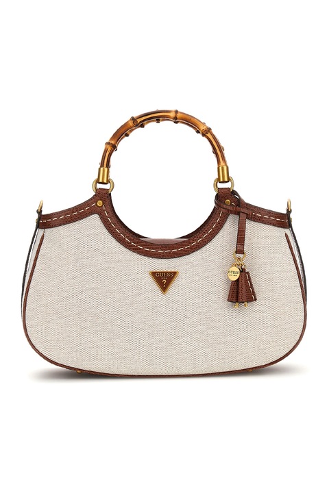 GUESS, Чанта Zabry с допълнителна презрамка, Кафяв, Бежов