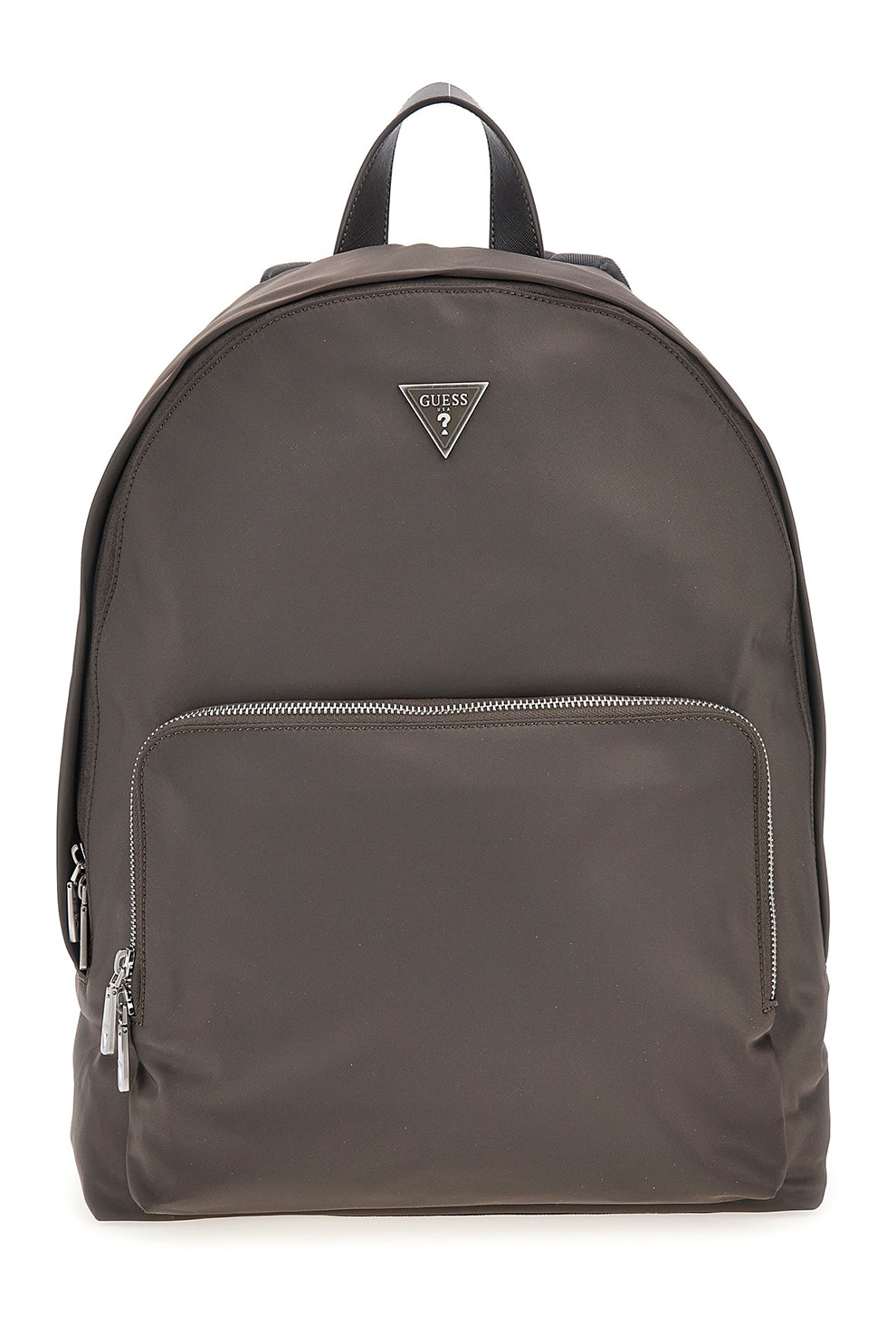 GUESS, Rucsac compact de piele ecologica Milano, Maro fango