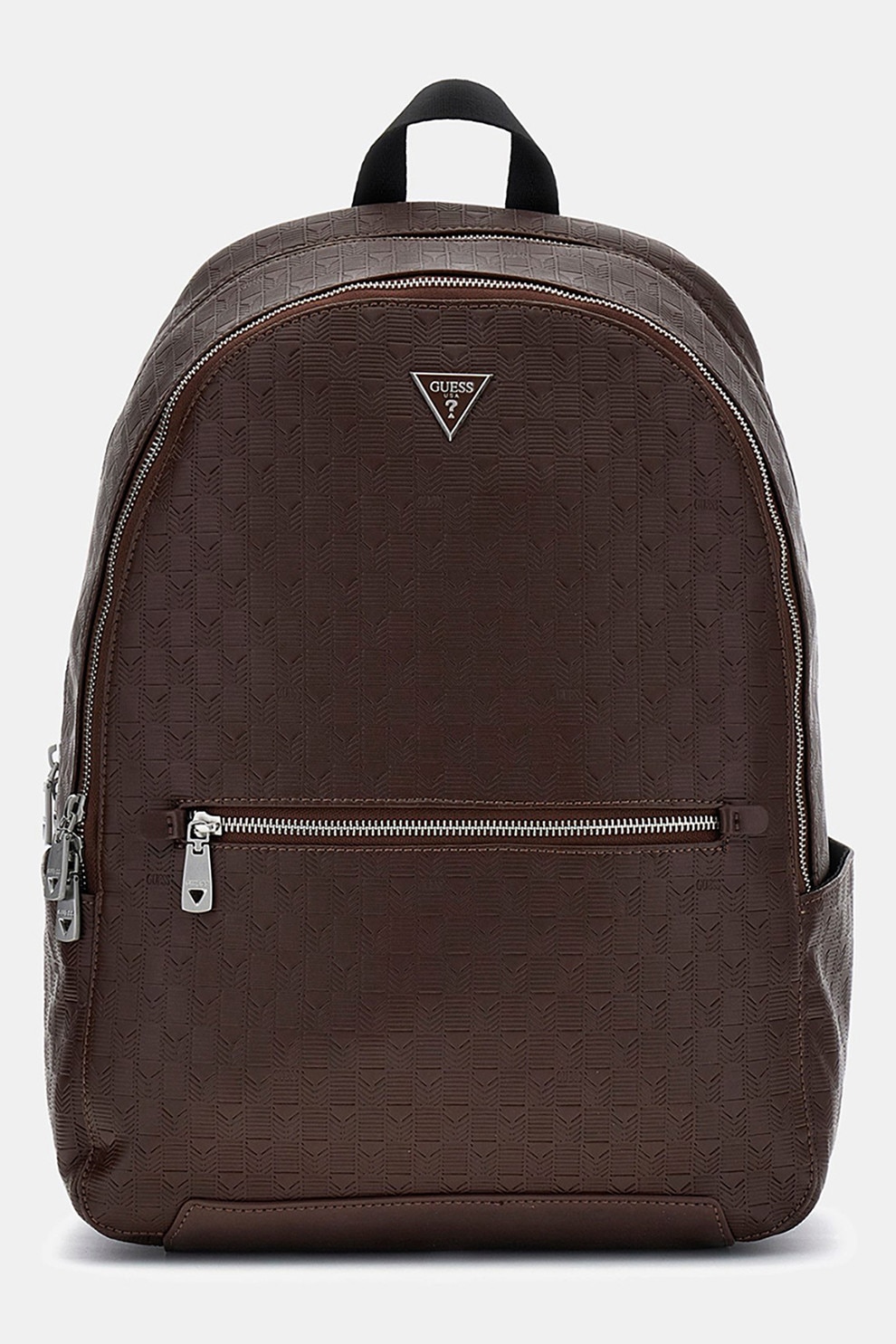 GUESS, Rucsac din piele ecologica cu aspect texturat Torino, Maro