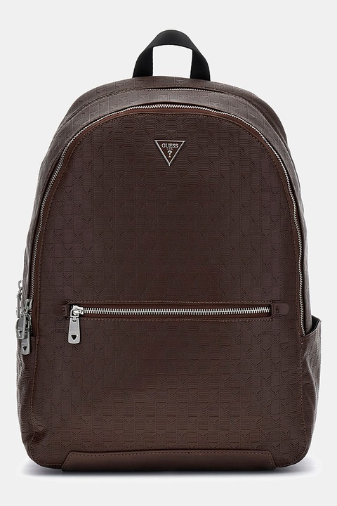 GUESS, Rucsac din piele ecologica cu aspect texturat Torino, Maro