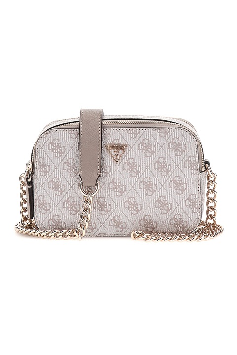 GUESS, Keresztpántos táska logómintával, Világosszürke