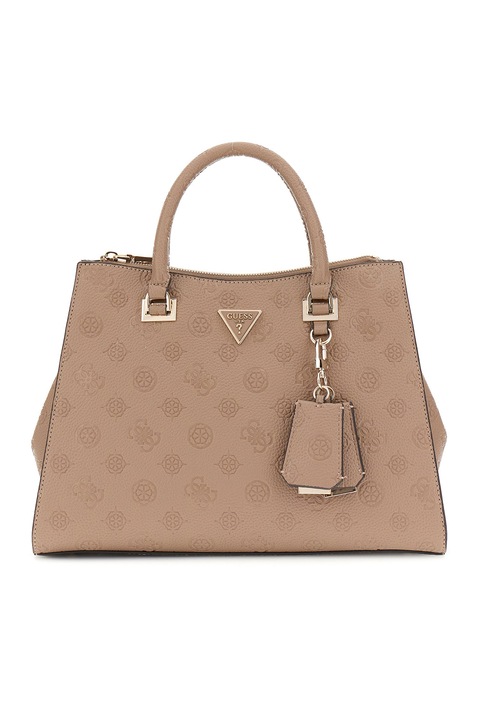 GUESS, Műbőr kézitáska logóval, Tevebarna