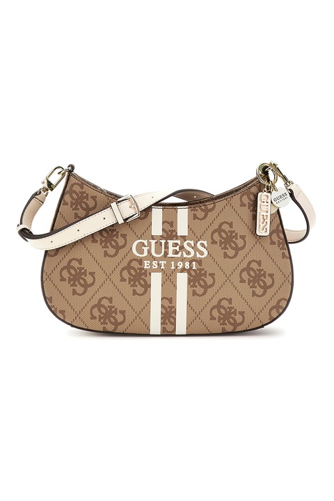 GUESS, Geanta cu model si bareta de umar, Maro fango
