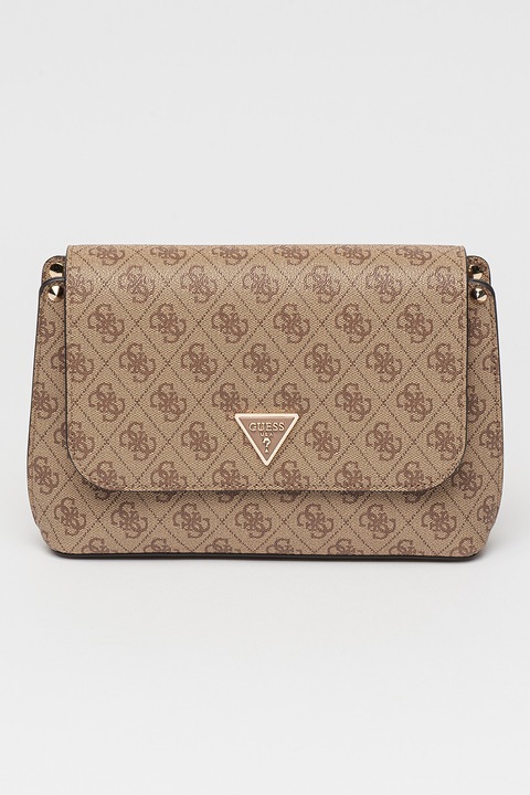 GUESS, Чанта през рамо Meridian от еко кожа, Сиво-кафяв