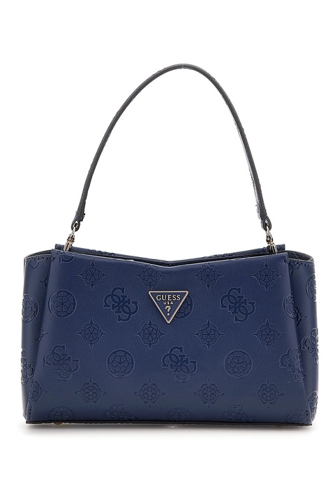 GUESS, Keresztpántos műbőr táska logómintával, Tengerészkék