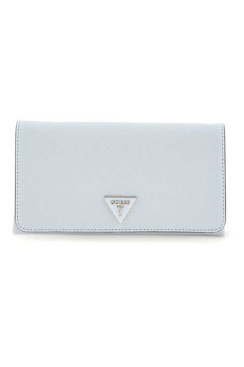 GUESS, Geanta crossbody din piele ecologica cu bareta din lant Noelle, Albastru pastel