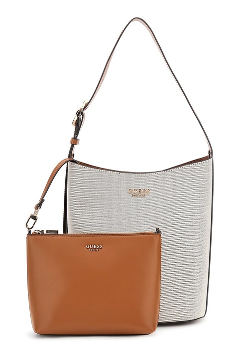 GUESS, Nicolette táska belső kistáskával, Barna, Világos tópbarna