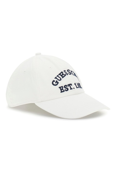 GUESS, Sapca baseball cu broderie logo, Negru stins, Alb murdar