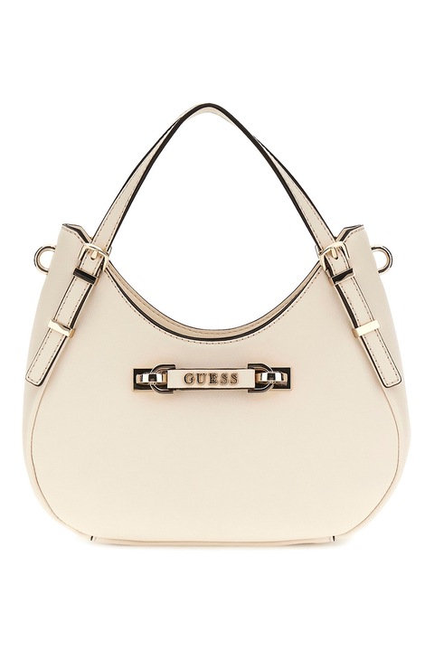 GUESS, Geanta crossbody din piele ecologica, Crem