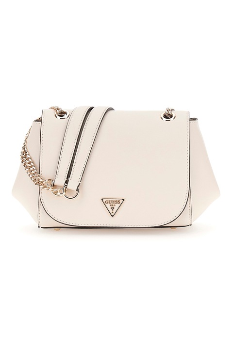 GUESS, Keresztpántos kétrekeszes műbőr táska, Fekete, Krémszín