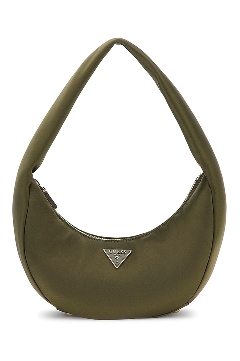 GUESS, Fémlogós textil válltáska, Olivazöld