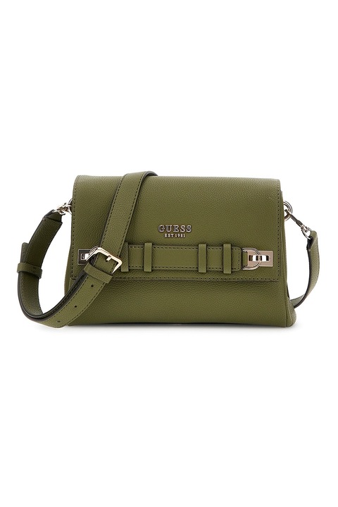 GUESS, Keresztpántos műbőr táska, Zöld, Angolzöld
