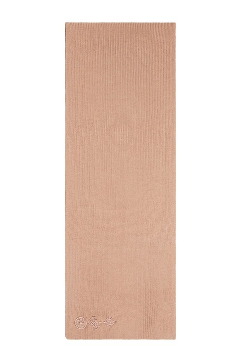 GUESS, Шал с вълна с бродиран монограм, Бледо розово