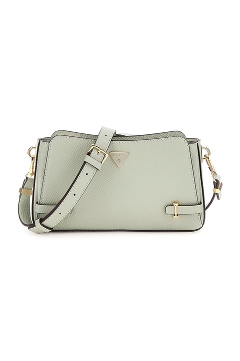 GUESS, Geanta crossbody mica din piele ecologica, Verde pal