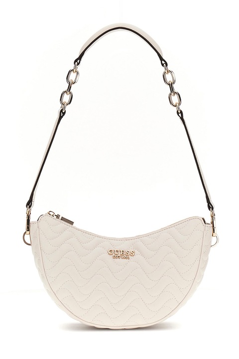 GUESS, Чанта през рамо от еко кожа с лого, Бледо розово