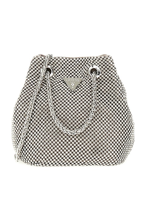 GUESS, Logós válltáska, Ezüstszín