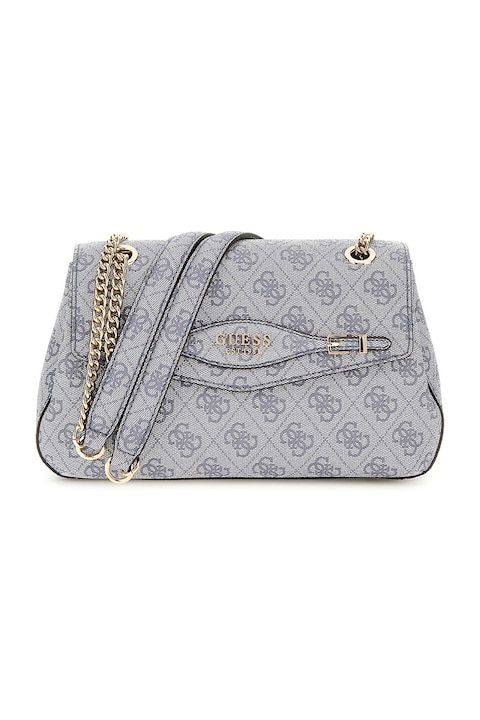 GUESS, Mintás műbőr táska keresztpánttal, Olajkék