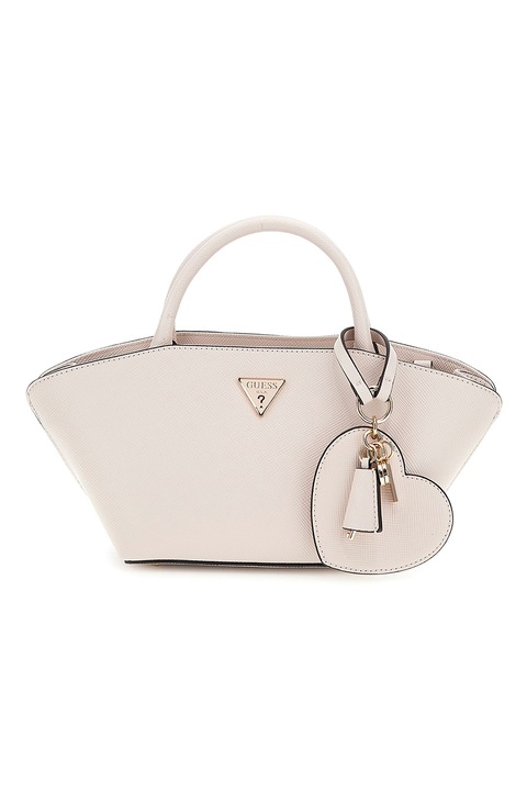 GUESS, Trapéz alakú táska charmokkal, Világos tópbarna