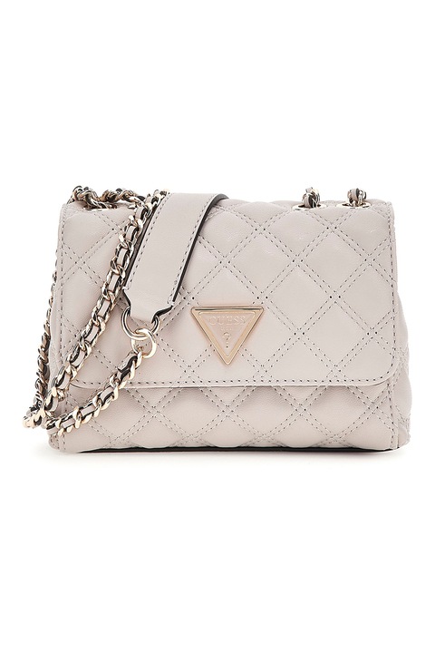 GUESS, Geanta crossbody din piele ecologica cu aspect matlasat, Maro taupe