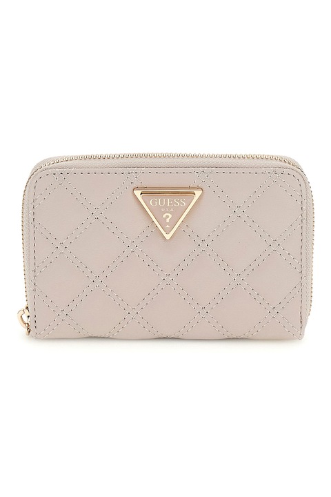 GUESS, Portofel matlasat din piele ecologica, Maro taupe