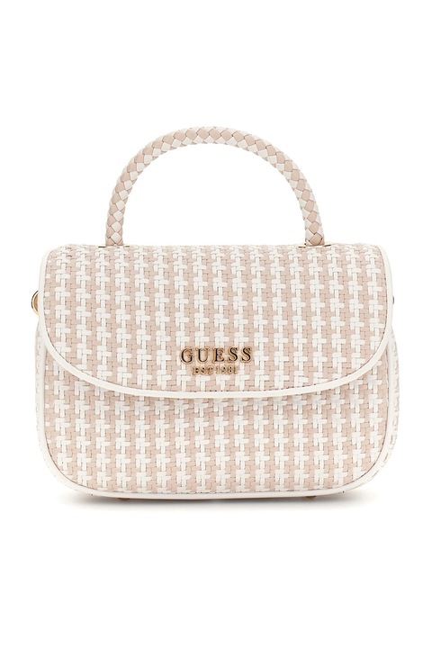 GUESS, Válltáska fémlogós rátéttel, Világos tópbarna