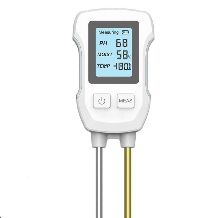 Detector de sol 3 in 1, masurator de umiditate, pH, temperatura