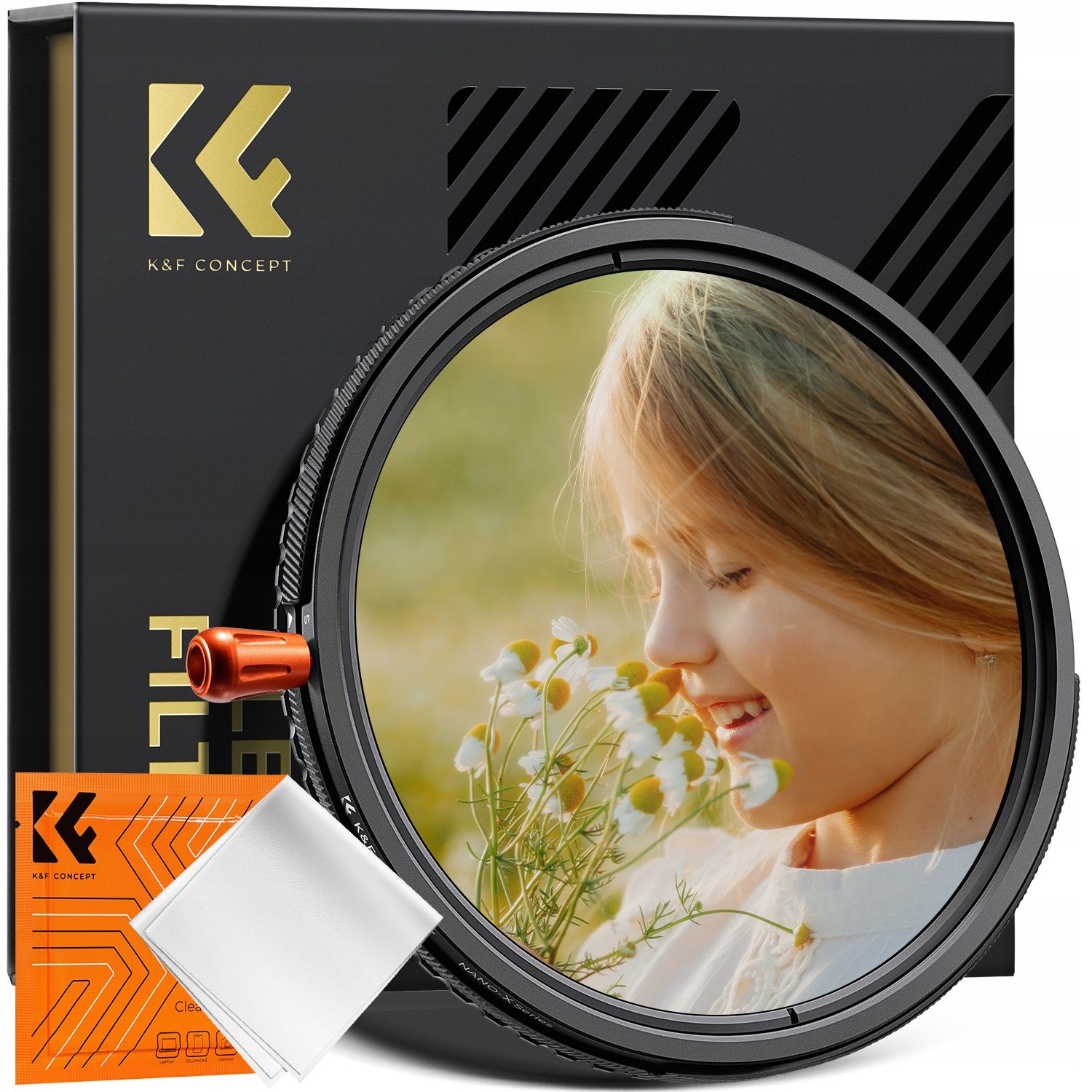 Filtru Hibrid K&F 67mm 3in1 ND2-32 + CPL + Difuzie Neagră 1/4