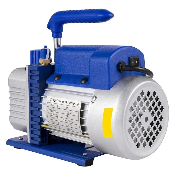 Vákuumszivattyú, 4CFM, 1/3HP, 0-800PSI, EU-s nyomásmérő, fekete
