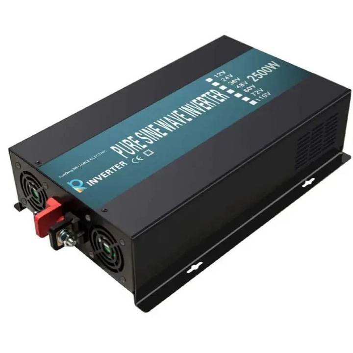 Szinusz inverter, LED kijelző, 2500W, 220-230V, fekete