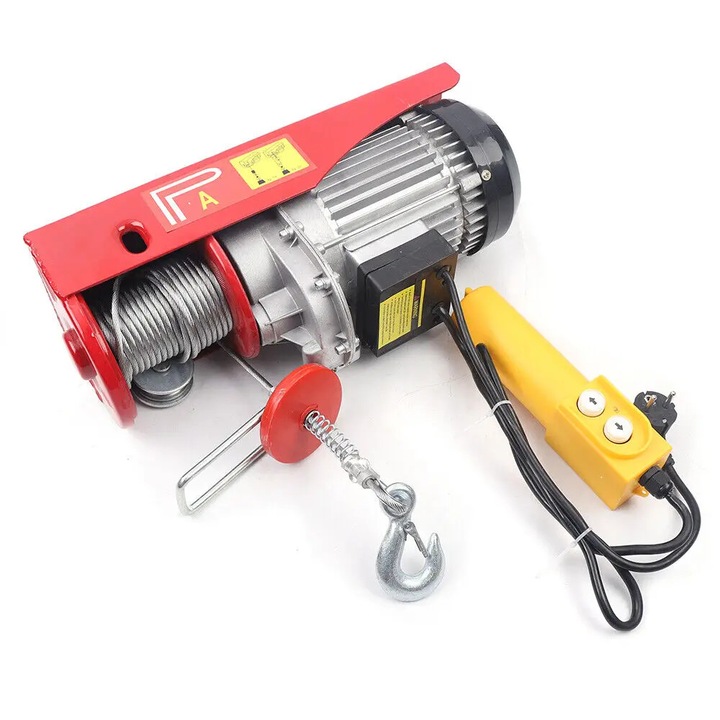Palan electric, 1300W, rosu, 400/800 kg capacitate, 39x15x18cm