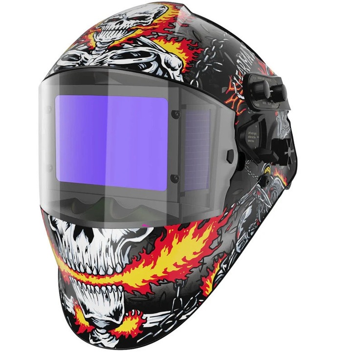 Hegesztősisak, automatikusan sötétedő, 4 szenzoros, felhajtható, fekete, AR-WC019