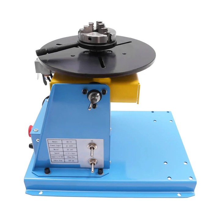 Hegesztőpozícionáló forgótányér, 10 kg-os teherbírás, 65 mm-es tokmány, kék