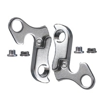 Set 2 Ureche cadru schimbator bicicleta, Nr. 4, Vine cu 4 suruburi de montare, Aluminiu, pentru cadru de bicicleta, Argintiu