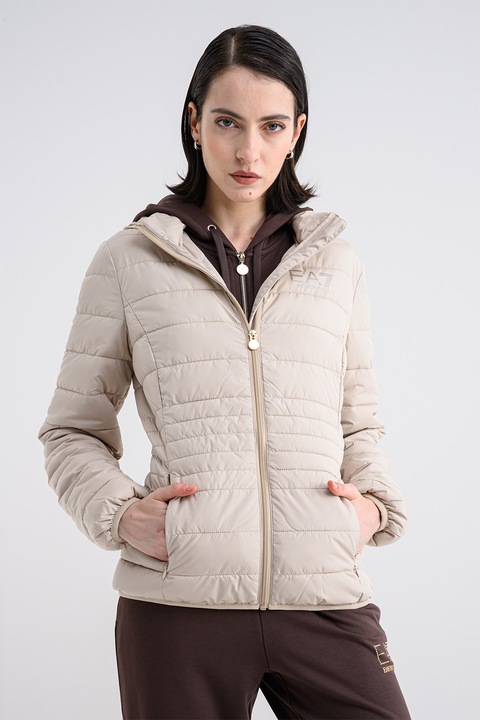 EA7, Geaca cu gluga detasabila, Crem