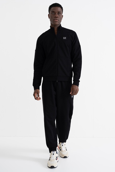 EA7, Trening de bumbac cu fermoar, Negru