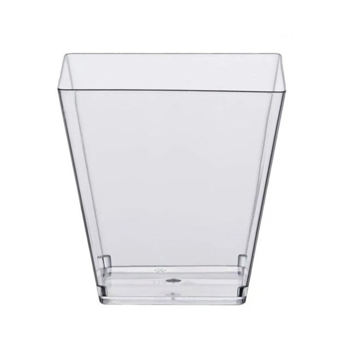 Boluri patrate, din plastic, reutilizabile, capacitate 240ml, 3 buc, transparent