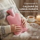 Perna apa calda, Charmorah, Conservare caldura si relaxare terapeutica, Cauciuc natural rezistent, Capac etans siguranta, 24x15cm 1L, Roz