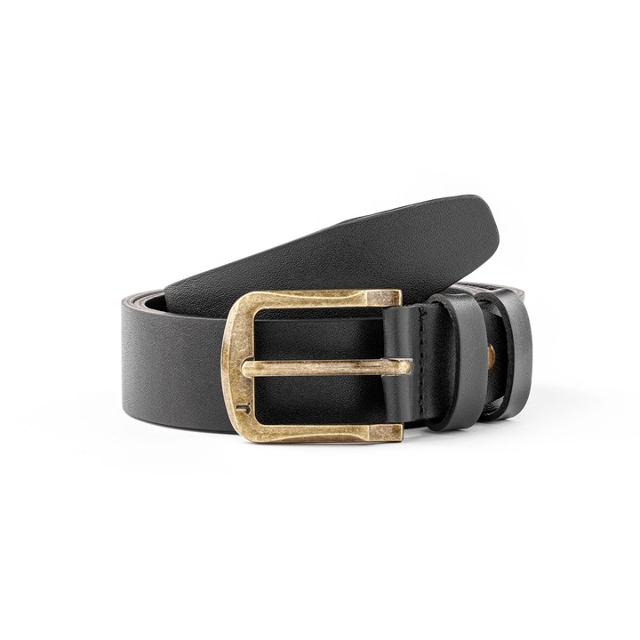 Curea din piele naturala pentru barbati, catarama clasica metalica, latime 3.3 cm, JOLAR. BZ-01, 105