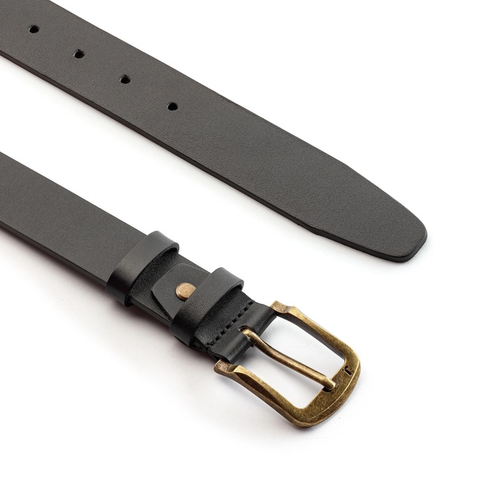 Curea din piele naturala pentru barbati, catarama clasica metalica, latime 3.3 cm, JOLAR. BZ-01, 105