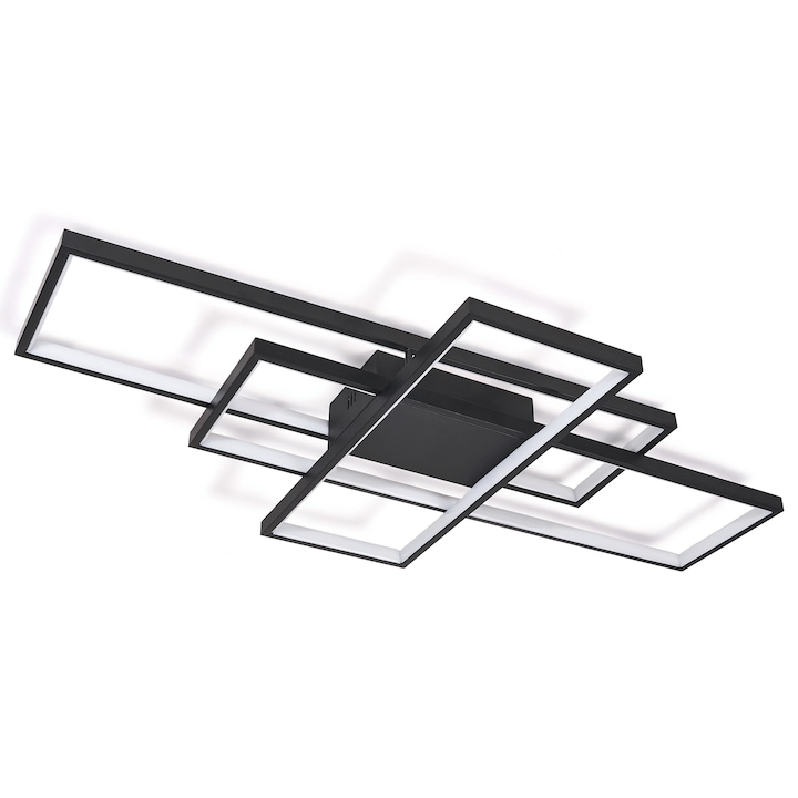 LED таванно осветление, LED стенна лампа GX Modern 178W, черна, многоцветна (3000-6000K) + дистанционно управление